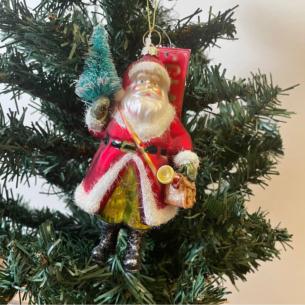 Lot of 4 Christmas Tree Ornaments Snowman, Santa, Toy Soldier, Orb